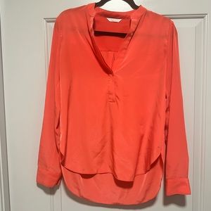 Zoa New York Coral Pink Long Sleeve Blouse Size Small